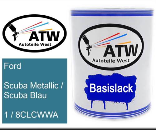 Ford, Scuba Metallic / Scuba Blau, 1 / 8CLCWWA: 1L Lackdose, von ATW Autoteile West.